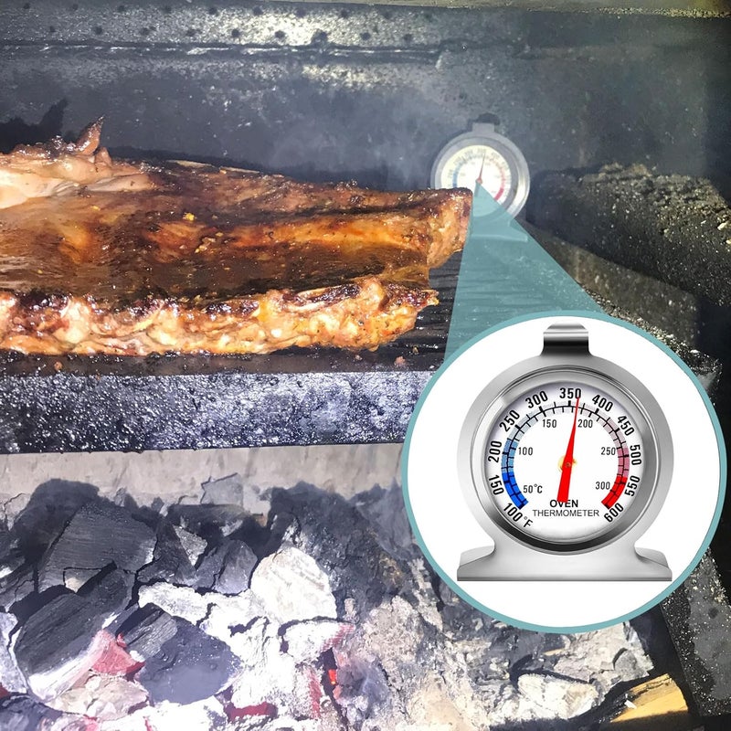 Linkhood مقياس حرارة الفرن 50-300°C/100-600°F، مقياس حرارة أنالوج للشواء والقلي والطهي الفوري من الفولاذ المقاوم للصدأ (عبوة واحدة) - Image 2